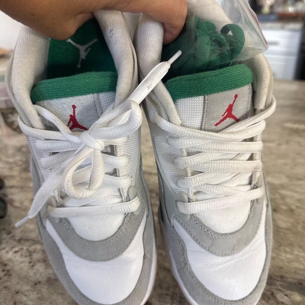 Nike Air Jordan Max Sneakers White Gray Green Jumpman Size 7Y